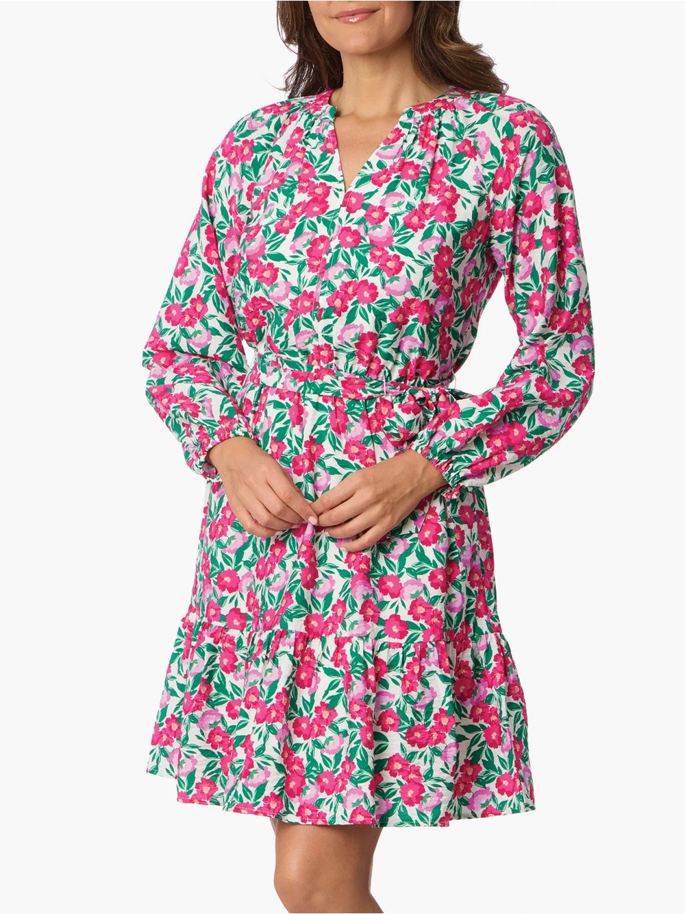 Draper James Floral Wrap Dress Southern Feminine Long Sleeve Mini Dress Size S
